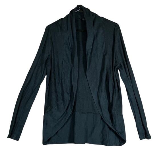 Express Womens Sweater Black Shawl Cardigan Open Front Long Sleeve Modal Large - Picture 1 of 12
